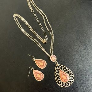 Vintage BoHo necklace and pierced earrings